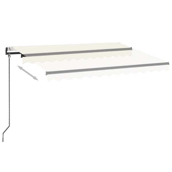 vidaXL Automatisk markise med LED og vindsensor 350x250 cm kremhvit