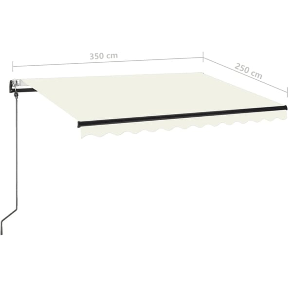 vidaXL Automatisk uttrekkbar markise 350x250 cm kremhvit