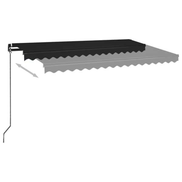 vidaXL Manuell uttrekkbar markise 400x350 cm antrasitt