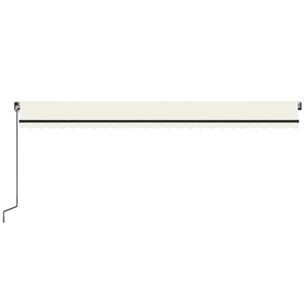 vidaXL Manuell uttrekkbar markise 600x350 cm kremhvit