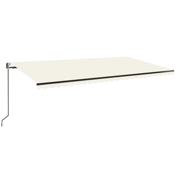 vidaXL Automatisk markise med vindsensor og LED 600x350 cm kremhvit