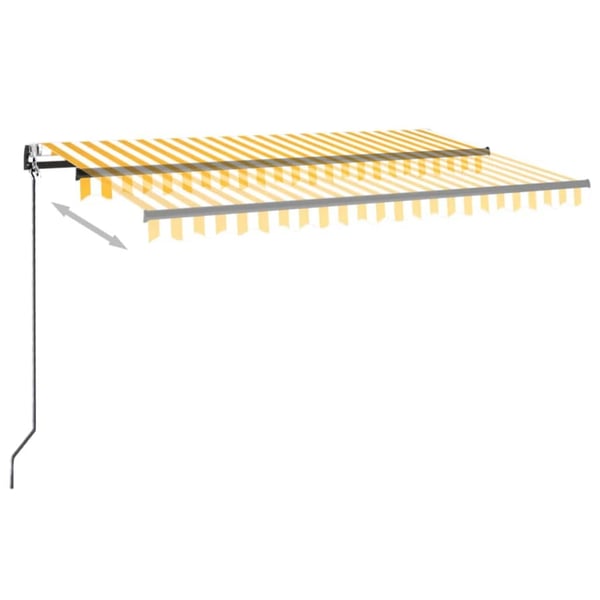 vidaXL Automatisk uttrekkbar markise 450x350 cm gul og hvit