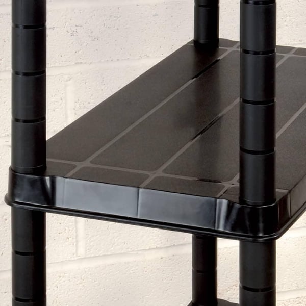 vidaXL Oppbevaringshylle 4 nivåer svart 122x30,5x130 cm plast