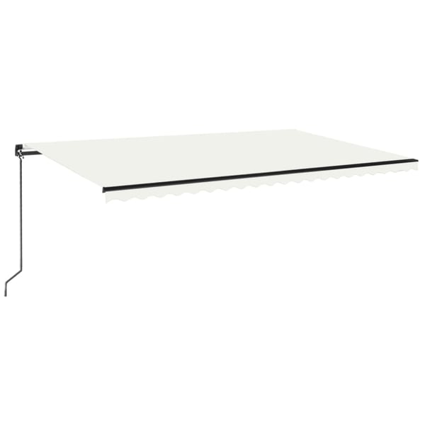 vidaXL Manuell uttrekkbar markise med LED 500x350 cm kremhvit