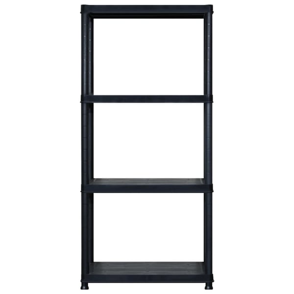 vidaXL Oppbevaringshylle 4 nivåer svart 183x30,5x130 cm plast