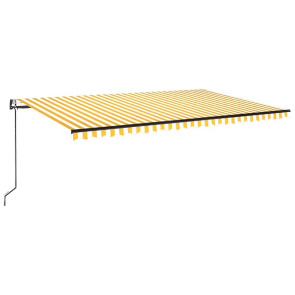 vidaXL Automatisk markise med vindsensor og LED 500x300 cm gul/hvit