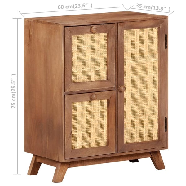 vidaXL skænk 60x35x75 cm massivt mangotræ