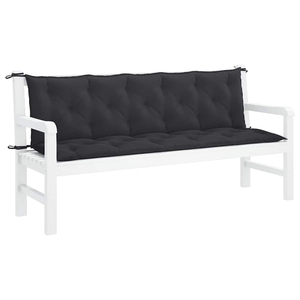 vidaXL hynder til havebænk 2 stk. 180x50x7 cm oxfordstof sort