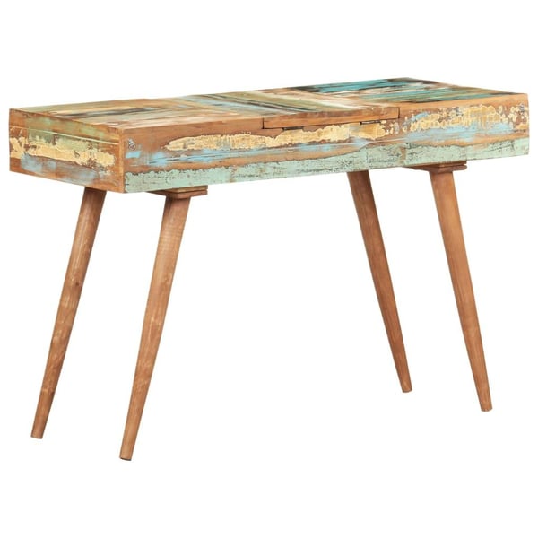 vidaXL Sminkebord med speil 112x45x76 cm gjenvunnet heltre
