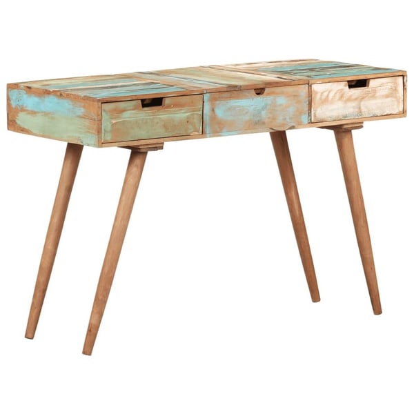 vidaXL Sminkebord med speil 112x45x76 cm gjenvunnet heltre
