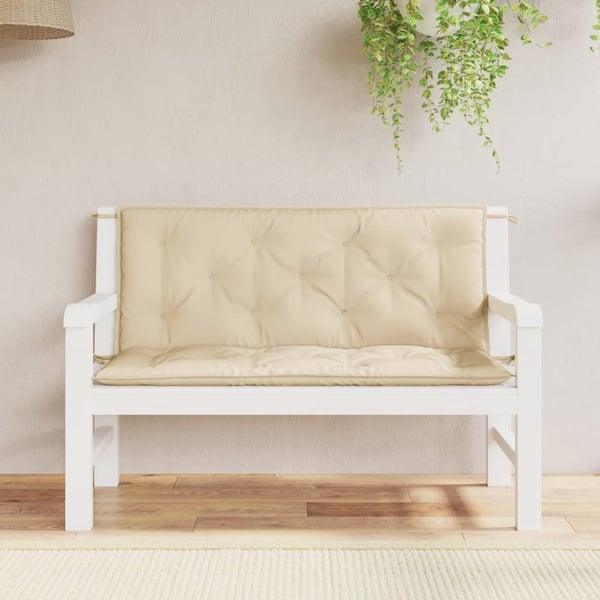 vidaXL hynder til havebænk 2 stk. 120x50x7 cm oxfordstof beige