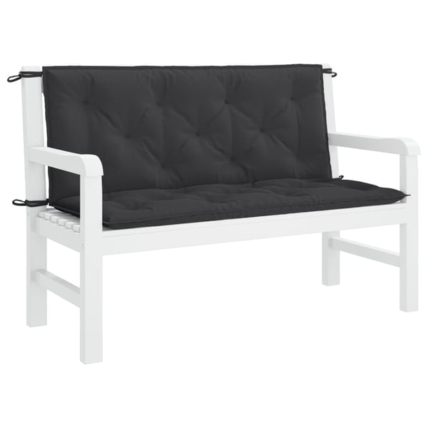 vidaXL hynder til havebænk 2 stk. 120x50x7 cm oxfordstof sort