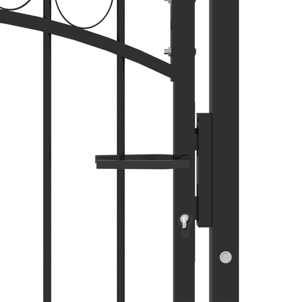 vidaXL Puutarhaportti kaareva yläosa teräs 100x150 cm musta