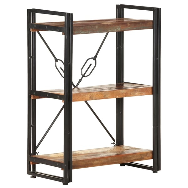vidaXL bogreol m. 3 hylder 60x30x80 cm massivt genbrugstræ