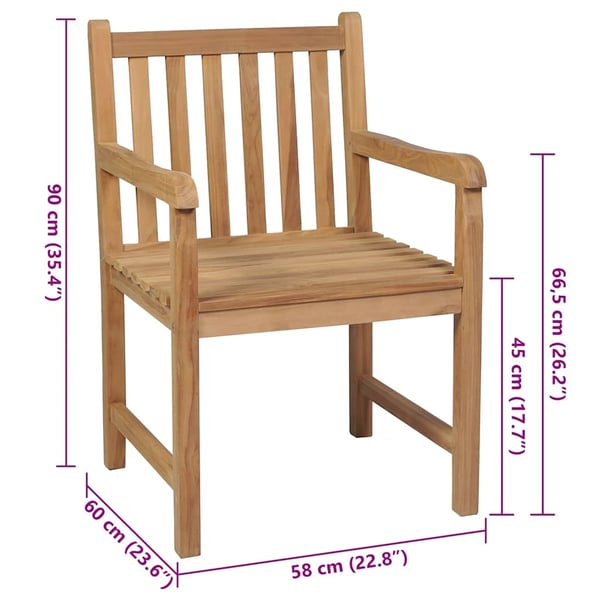 vidaXL havestole 4 stk. med beige hynder massivt teaktræ