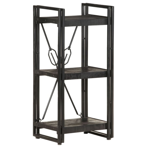 vidaXL bogreol m. 3 hylder 40x30x80 cm massivt mangotræ sort