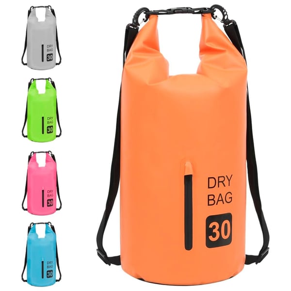vidaXL vandtæt tørpose m. lynlås 30 l PVC orange