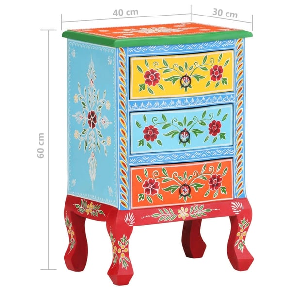 vidaXL Håndmalt nattbord 40x30x60 cm heltre mango