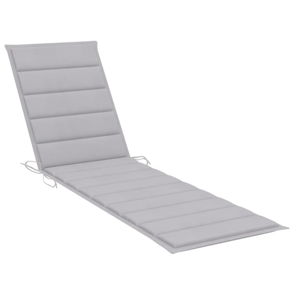vidaXL liggestole 2 stk. med bord og hynde massivt teaktræ