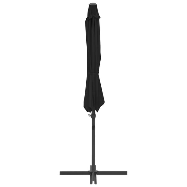 vidaXL hængeparasol 300 cm stålstang sort