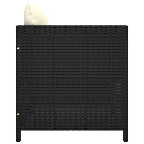 vidaXL havesofa med hynder polyrattan sort