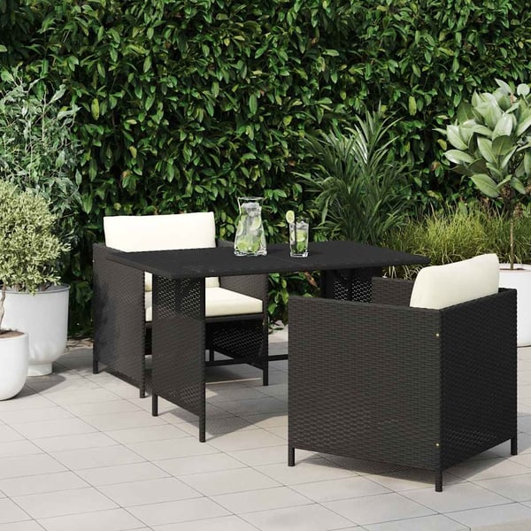 vidaXL havebord 110x70x65 cm polyrattan sort