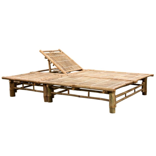 vidaXL Solsäng med dynor 2 personer bambu