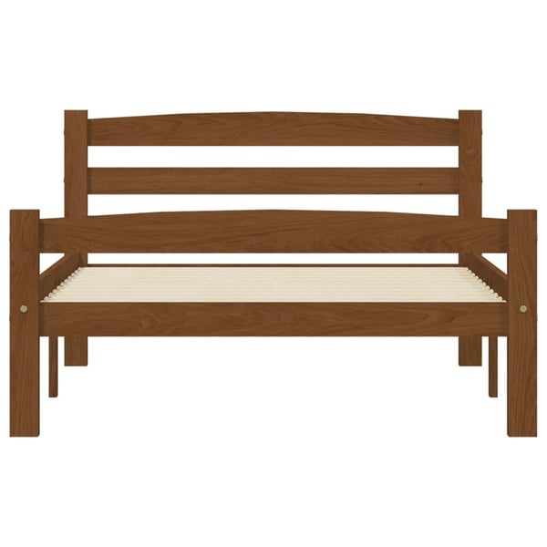 vidaXL sengeramme uden madras massivt fyrretræ 90x200 cm honningbrun