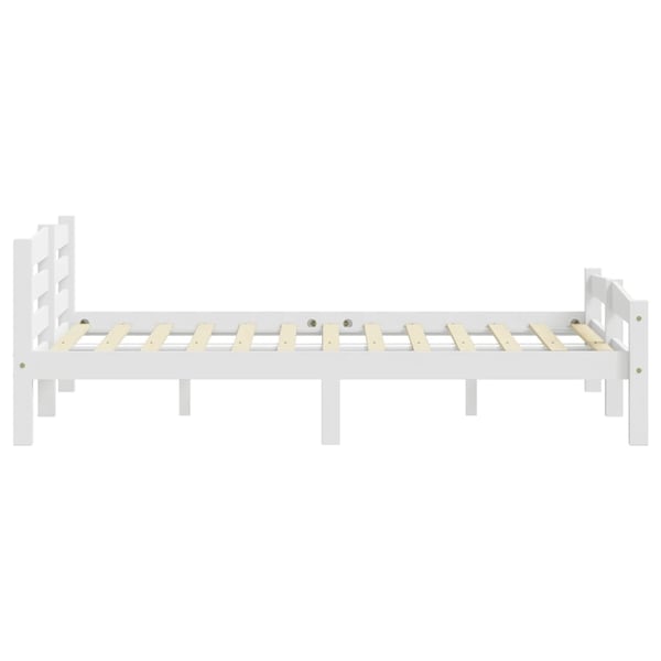 vidaXL Sengeramme hvit heltre furu 200x200 cm