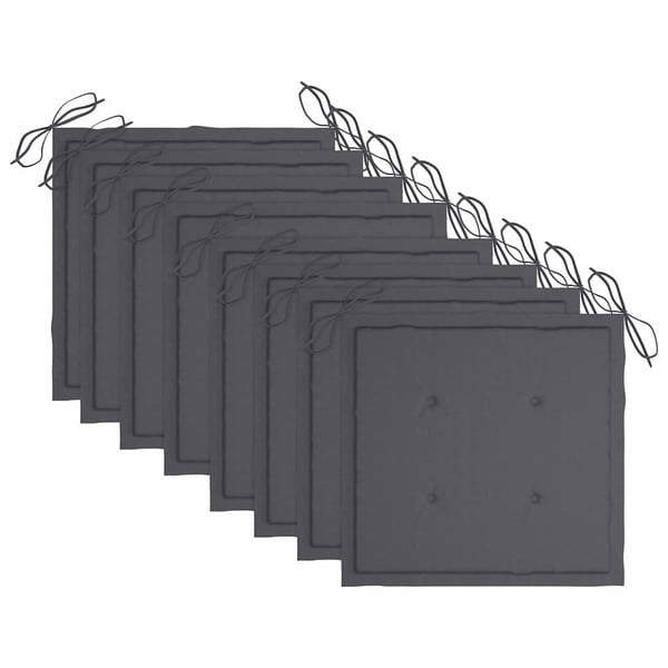 vidaXL foldbare havestole 8 stk. med hynder massivt akacietræ