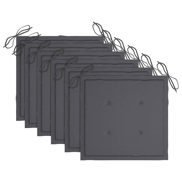 vidaXL foldbare havestole 6 stk. med hynder massivt teaktræ