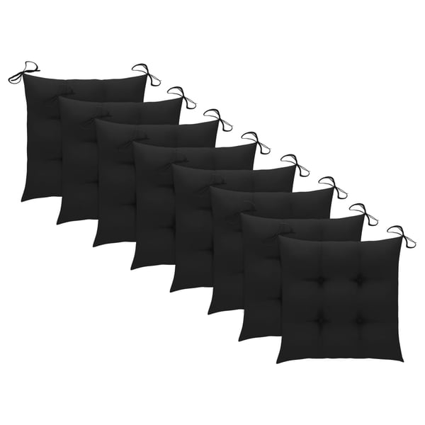 vidaXL foldbare havestole 8 stk. med hynder massivt teaktræ