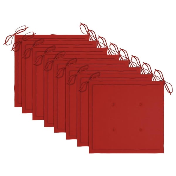 vidaXL foldbare havestole 8 stk. med hynder massivt teaktræ