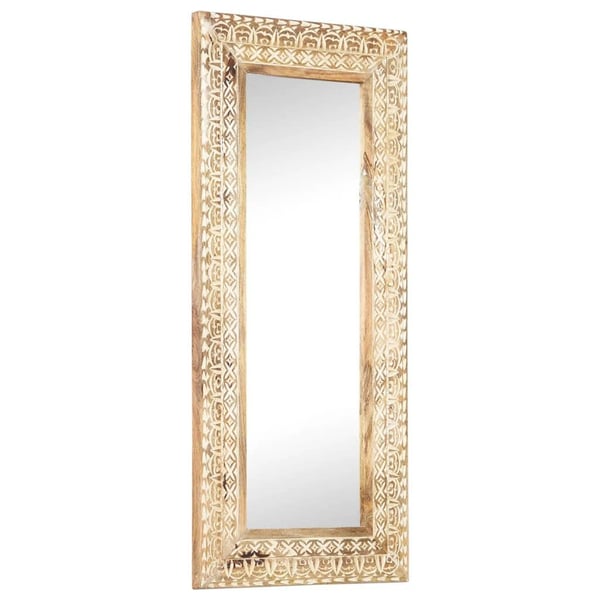 vidaXL Käsinveistetty peili 110x50x2,6 cm täysi mangopuu