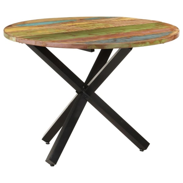 vidaXL Spisebord rundt 100x100x75 cm gjenvunnet heltre