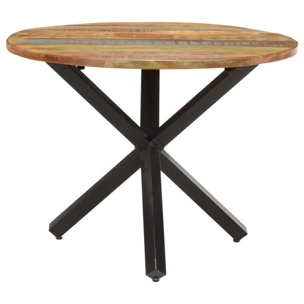 vidaXL Spisebord rundt 100x100x75 cm gjenvunnet heltre