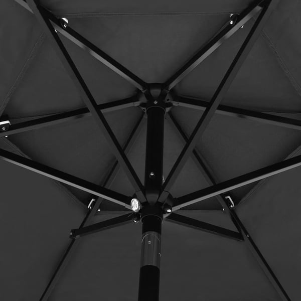 vidaXL parasol 2,5 m aluminiumsstang 3 niveauer antracitgrå
