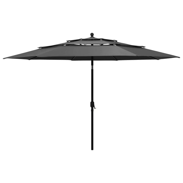 vidaXL parasol med aluminiumsstang 3,5 m 3 niveauer antracitgrå