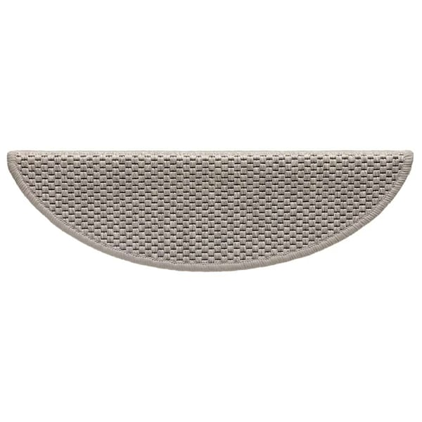 vidaXL Selvklebende trappematter sisal-utseende 15 stk 56x17x3 cm sølv