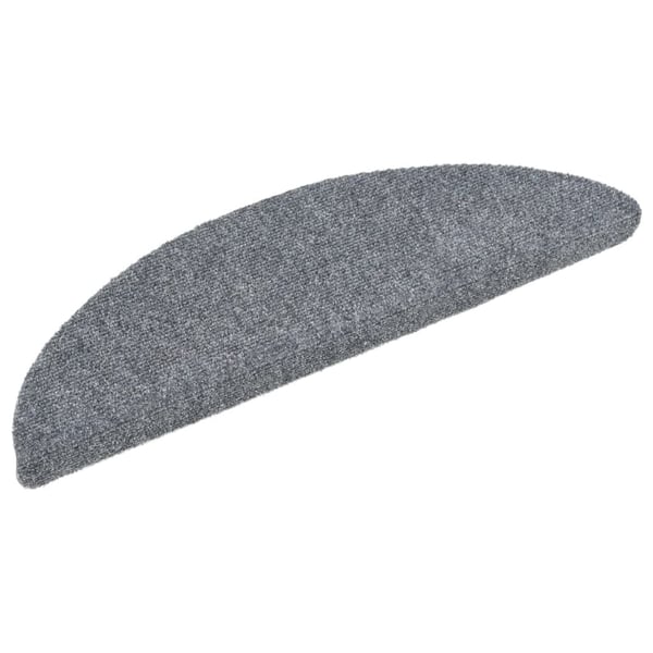 vidaXL selvklæbende trappemåtter 5 stk. 56x17x3 cm tuftet lysegrå