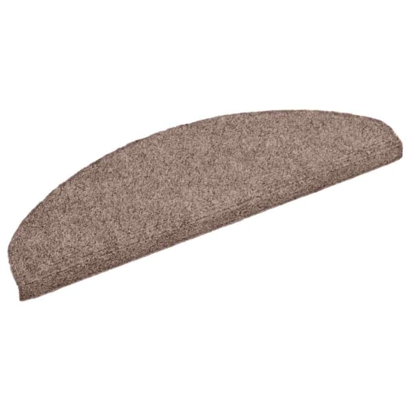 vidaXL Trappematter selvklebende 10 stk 65x21x4 cm lysebrun halvrund stor