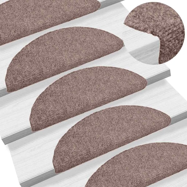 vidaXL Porrasmatot itseliimautuvat 5 kpl 56x17x3 cm vaaleanruskeat puolipyöreät