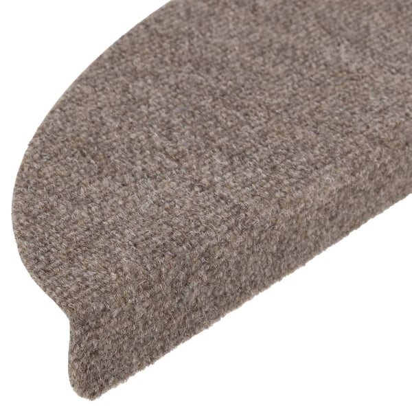 vidaXL Trappematter selvklebende 10 stk 56x17x3 cm beige halvrund