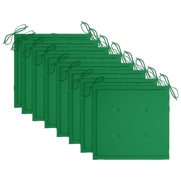vidaXL foldbare havestole 8 stk. med hynder massivt teaktræ