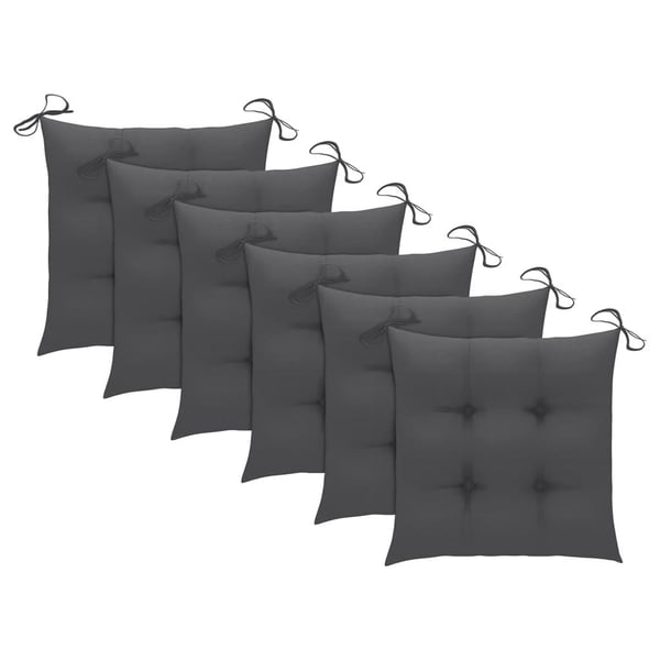 vidaXL foldbare havestole 6 stk. med hynder massivt teaktræ