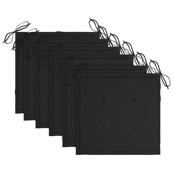 vidaXL foldbare havestole 6 stk. med hynder massivt teaktræ