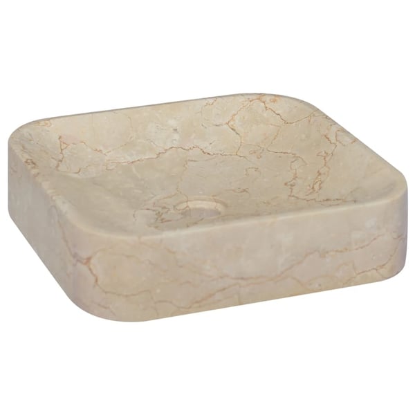 vidaXL Vask 40x40x10 cm marmor kremhvit