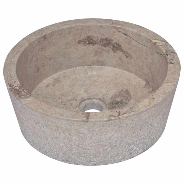 vidaXL Vask Ø40x15 cm marmor grå