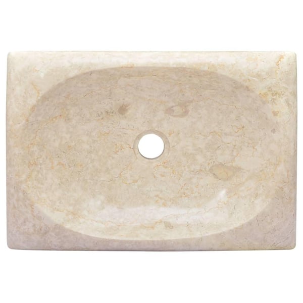 vidaXL Vask 50x35x10 cm marmor kremhvit