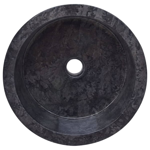 vidaXL Vask Ø40x15 cm marmor svart